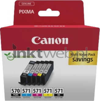 inktcartridge 1 x PGI-570 + 1 x CLI-571, 182 - 398 foto's, OEM 0372C006, 5 kleuren