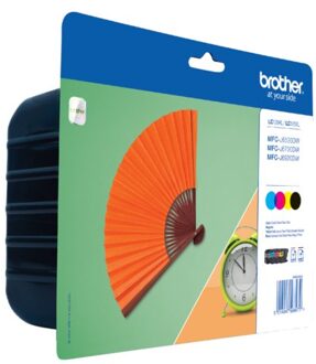Inktcartridge Brother LC-129XLVALBP zwart + 3 kleuren HC