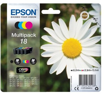 Inktcartridge Epson 18 T1806 zwart + 3 kleuren