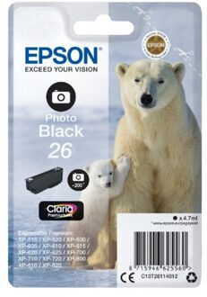 Inktcartridge Epson 26 T2611 foto zwart