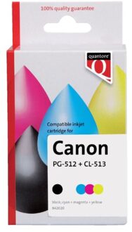 Inktcartridge quantore alternatief tbv canon Pg-512 cl-513 zwart + 3 kleuren