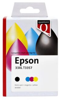 Inktcartridge quantore alternatief tbv epson t3357 Zwart + 3 kleuren