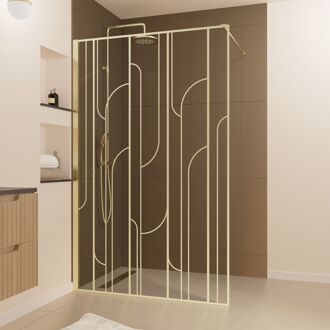 Inloopdouche Art Deco 120 X 195cm - Goud Profiel - 5 Mm Helder Glas