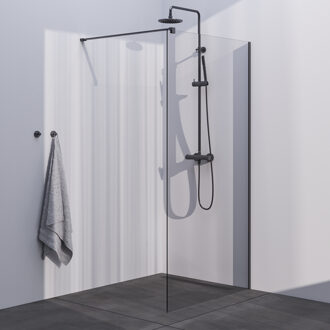 Inloopdouche Brauer Season Set 1 Helder Glas 110x200 Met Muurprofiel Gunmetal Geborsteld Gun Metal