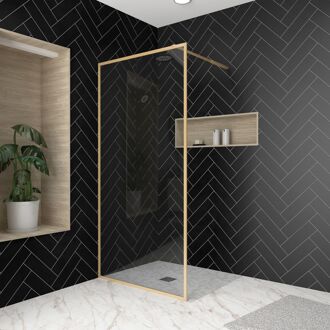 Inloopdouche Edge 100x200cm - Goud Profiel - 6 Mm Veiligheidsglas