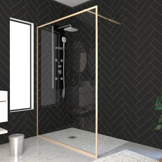 Inloopdouche Edge 120 X 200cm - Goud Profiel - 6 Mm Helder Glas