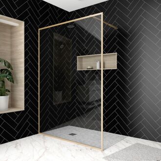 Inloopdouche Edge 140x200cm - Goud Profiel - 6 Mm Veiligheidsglas