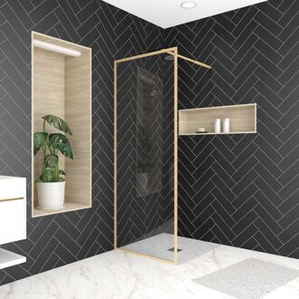 Inloopdouche Edge 80 X 200cm - Goud Profiel - 6 Mm Helder Glas