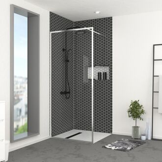 Inloopdouche Edge 90x200cm - Chroom Profiel - 6 Mm Helder Glas