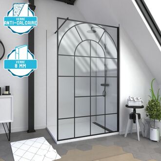 Inloopdouche Garden 120 X 195cm - Zwart Profiel - 8 Mm Helder Glas