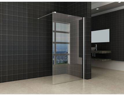 Inloopdouche Met Muurprofiel 110X200 cm En 10 mm Nano Anti Kalk Glas Aqua Splash