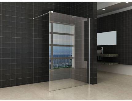Inloopdouche Met Muurprofiel 130X200 cm En 10 mm Nano Anti Kalk Glas Aqua Splash