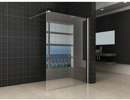 Inloopdouche Met Muurprofiel 140X200 cm En 8 mm Nano Anti Kalk Glas Aqua Splash