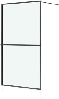 Inloopdouche Milton 100 X 200cm - Zwart Profiel - 8 Mm Helder Glas