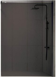 Inloopdouche Novellini Kuadra met Grijs Rookglas 70x200 cm Mat Zwart Profiel