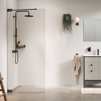 Inloopdouche Pure 98 X 200cm - Gun Metal Profiel - 8 Mm Helder Glas