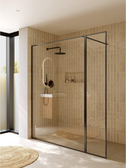 Inloopdouche Riho Define 400 Mat Gunmetal 180x200 cm (140 + 40) Incl. Stabilisatiestang