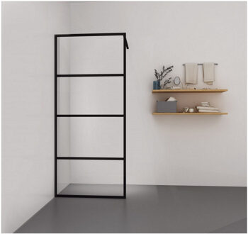 Inloopdouche Sanimar Loft Lines Helder Veiligheidsglas 100 x 200 cm Zwart Nano Antikalk Coating 8 mm