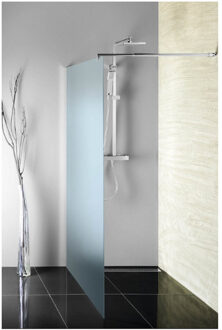 Inloopdouche Sapho Walk-In 80x190 cm met Muurprofiel Chinchilla Glas Chroom