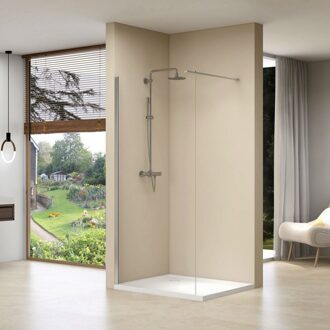 Inloopdouche Van Rijn ST01 100x200 cm Helder Glas 8 mm Met Stabilisatiestang Chroom