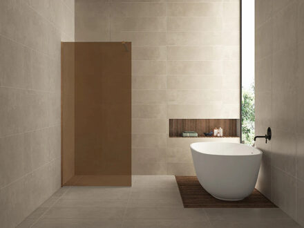 Inloopdouche Wiesbaden Slim Brons Rookglas 120x200 8mm Nano Coating