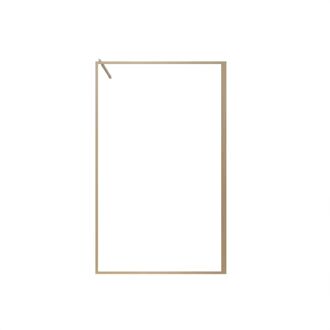 Inloopdouchewand Wooden Edge - Aluminium Frame - Houtdecor - 140x200cm