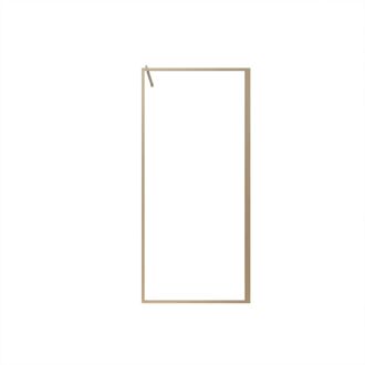 Inloopdouchewand Wooden Edge - Houtlook Aluminium - Helder Gehard Glas - 90x200cm