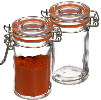 Inmaakpot/voorraadpot - 10x stuks - 60 ml - glas met beugelsluiting - weckpot