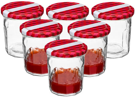 Inmaakpot/voorraadpot - 12x stuks - 280 ml - glas - met schroefdeksel - weckpot