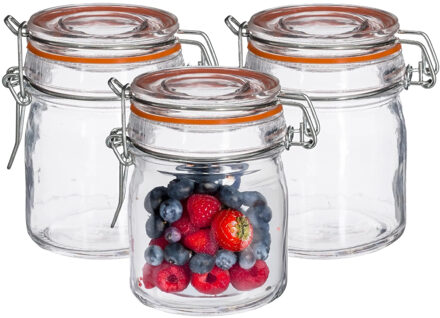 Inmaakpot/voorraadpot - 16x stuks - 150 ml - glas met beugelsluiting - weckpot