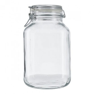 Inmaakpot / weckpot met klemdeksel 3 liter Transparant