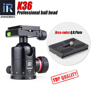 Innorel K36 Aluminium Panoramisch 36 Mm Bal Hoofd Zware Statiefkop Flexibele Balhoofd Met Arca Swiss Voor Camera Statief monopod