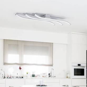 Innovatieve LED plafondlamp Largo aluminium, gesatineerd wit