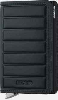 Inox secrid pasjeshouder emboss lines inox black Zwart