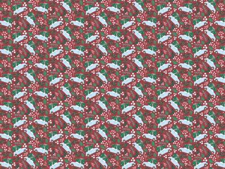 Inpakpapier Kerst Auto Rood (70x200cm) Rood - Zalm, Multikleur - Print