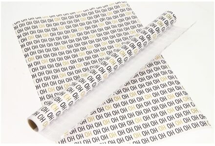 Inpakpapier kerst ho ho ho, 5 mtr.