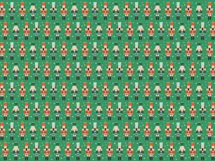 Inpakpapier Kerst Nutcracker Groen (70x200cm) Groen, Multikleur - Print