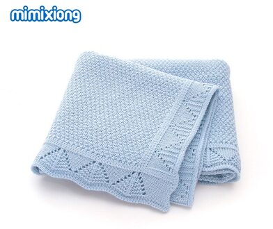 Ins Baby Gebreide Deken Jongens En Meisjes 'Breien Deken Baby Winddicht Cover Quilt Happy-Nappers lucht blauw