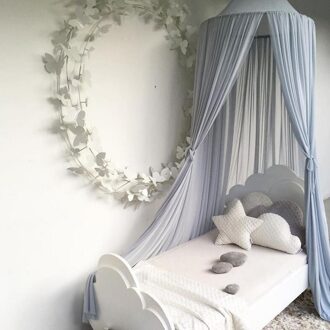 Ins Chiffon Tent Voor Kinderen Klamboe Nordic Kinderen Tent Woondecoratie Spel Speeltuin Creatieve Ademend Bed Luifel grijs