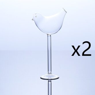 Ins Creatieve Vogel Moleculaire Gerookte Cocktail Glasdrinkbeker Bar Disco Nachtclub Party Diy Versieren Champagne Fluiten Grappige Wijn Cup 2 stuk Glass