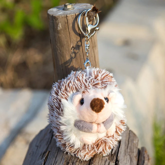 INS Cute Cartoon Hedgehog Doll Pendant Key Chain Ring Ring Car Key Chain Plush Toy Decoration Mobile Phone Bag Lanyard Girl Gift