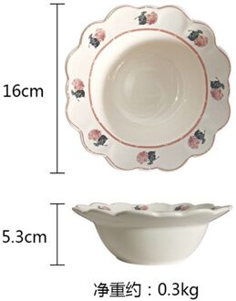 Ins Frans Huishouden Keuken Vintage Bloem Plaat Middag Verfrissing Cake Keramische Schotel Fruit Salade Schotel Swing Props 6 inches