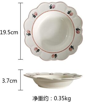 Ins Frans Huishouden Keuken Vintage Bloem Plaat Middag Verfrissing Cake Keramische Schotel Fruit Salade Schotel Swing Props 8 inches