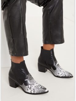 Ins Hete Vrouwen Enkellaars Microfiber Snake Europa En Amerika Populaire Schoenen Vrouw Buitenlandse Handel Wees Chelsea Laarzen 38