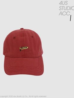 Ins Hoed Vrouwen Lente En Zomer Koppels Casual Veelzijdige Softtop Baseball Cap Mannen Alfabet Geborduurd Gewassen Cap donker rood