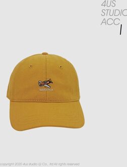 Ins Hoed Vrouwen Lente En Zomer Koppels Casual Veelzijdige Softtop Baseball Cap Mannen Alfabet Geborduurd Gewassen Cap geel plane