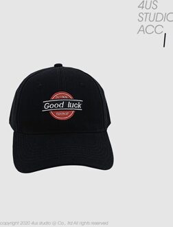 Ins Hoed Vrouwen Lente En Zomer Koppels Casual Veelzijdige Softtop Baseball Cap Mannen Alfabet Geborduurd Gewassen Cap GoodLuck zwart