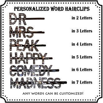 Ins Hot Customized Crystal Word Hair clip Personalized Letters Hair Pin Unique Hair Accessories for Women