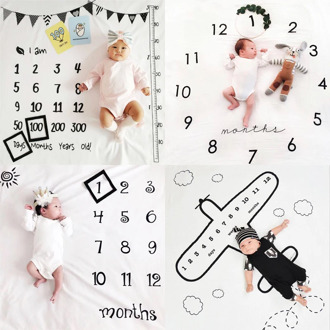 Ins Hot Newborn Baby Monthly Growth Milestone Background Blanket Cloth Photo Props Photography Accessories Newborn Photography