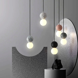 Ins LED Cement Pendant Lights Modern Decor Hanging Ceiling Lamps Retro Cafe Chandelier Lighting Bedroom Light Fixtures